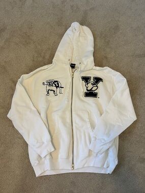 White Yale Bulldogs Zip Hoodie